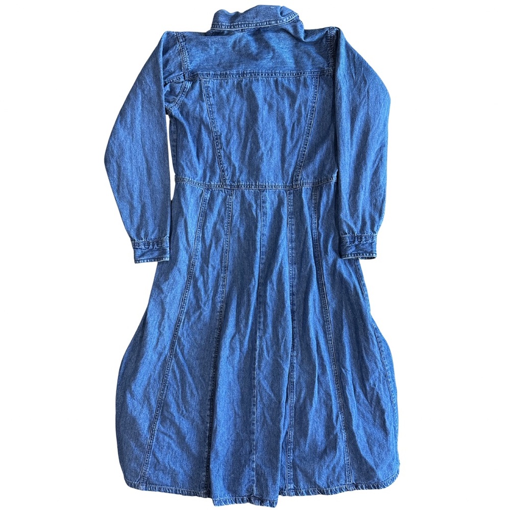 Vintage Denim Prairie Dress Button Front Western Midi Blue Size M - Picture 10 of 10